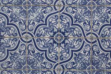 Detail of some typical portuguese tiles