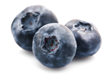 Blueberries isolated on white