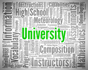 University Word Indicates Varsity Academy And Varsities