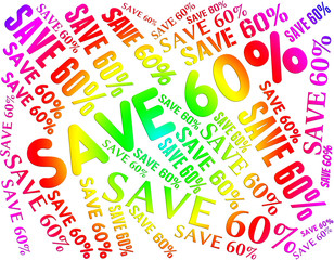 Sixty Percent Off Shows Savings Sale And Sales