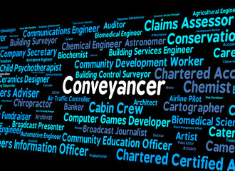 Conveyancer Job Shows Building Work And Occupation