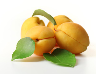 Naklejka na ściany i meble Ripe apricots isolated on white