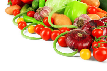 Heap of fresh vegetables close up