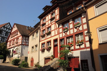 Fototapeta na wymiar Ravensburg farbige Fachwerkhäuser