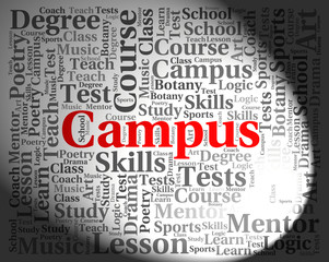 Campus Word Indicates Text University And Institute