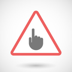 Warning signal with a pointing hand