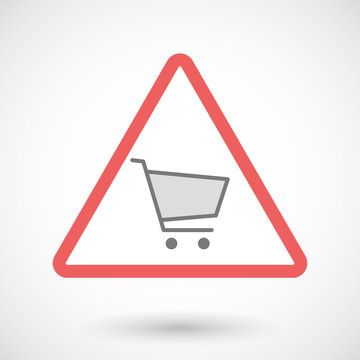 Warning signal with a shopping cart