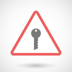 Warning signal with a key