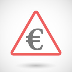Warning signal with an euro sign