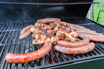 hicken legs and sausages