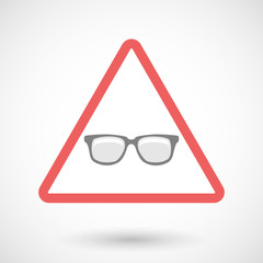 Warning signal with a glasses