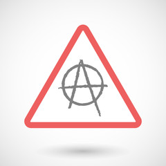 Warning signal with an anarchy sign