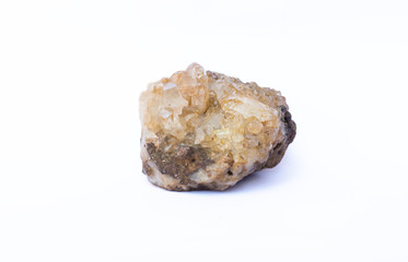QUARTZE CRYSTAL on white background.