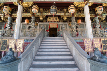 Fototapeta premium Khoo Kongsi, Chinese Clan House and temple at George town, the UNESCO world heritage site, Penang, Malaysia.