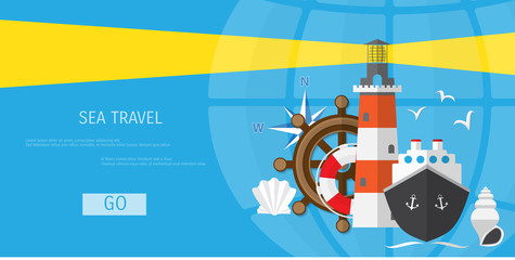 Vector flat concept of World travel and tourism. © valentinT