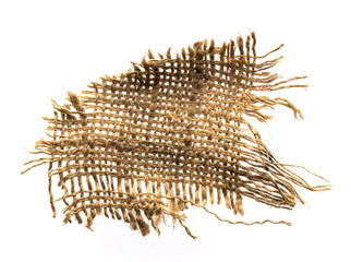 old Sacking texture on white background