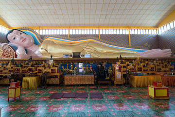 Fototapeta na wymiar Wat Chaiyamangalaram Thai Buddhist Temple in Penang,Malaysia