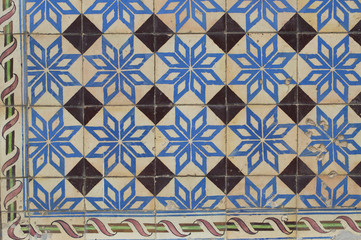 Detail of some typical portuguese tiles