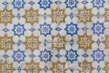 Detail of some typical portuguese tiles