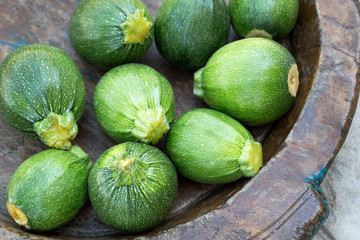 Courgette or round zucchini 