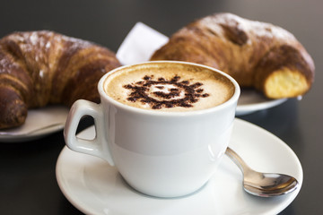 Croissants with coffee in Praiano, Italy