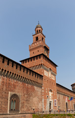 Fototapeta premium Filarete Tower of Sforza Castle (XV c.) in Milan, Italy
