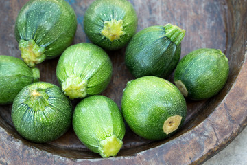 Courgette or round zucchini 