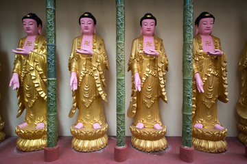Statue of Buddha in Buddhist temple Kek Lok Si in Penang, Malaysia, Georgetown