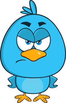 Angry Blue Bird Cartoon Character