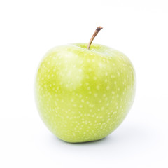 Green apples on a white background