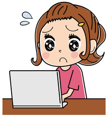 女性　パソコン