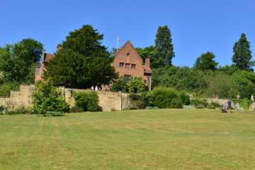 Fototapeta na wymiar An English country estate and woodland on a hot day in August.