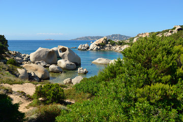 Beach. Picturesque view of the Mediterranean Sea, Sardinia (west