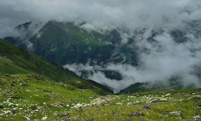 Fototapeta na wymiar Clouds in valley