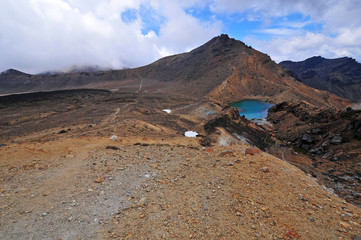 Volcanic landscape of Tongariro Crossing, North island of New Zealand