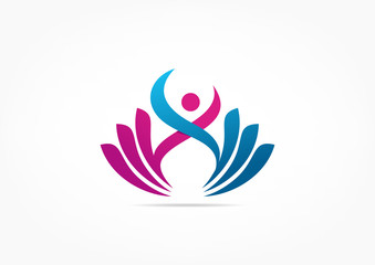 Naklejka premium lotus yoga logo