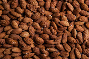 Grain almonds on close up