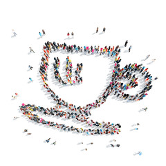 people  shape cup  coffee cartoon