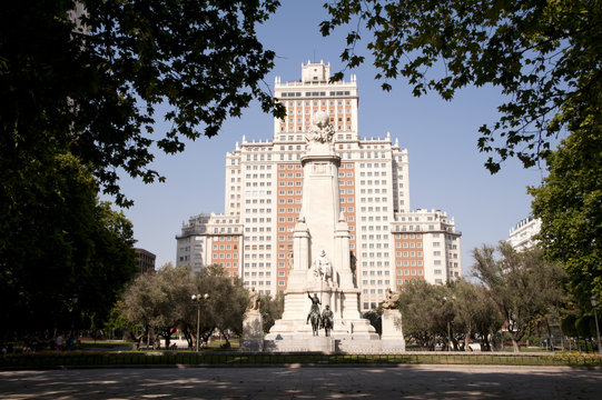 Cervantes Denkmal Plaza de Espana Madrid 