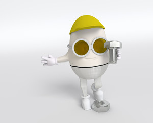 arbeitende 3D Figur - Mechaniker