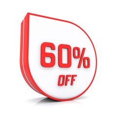60 percent off red icon