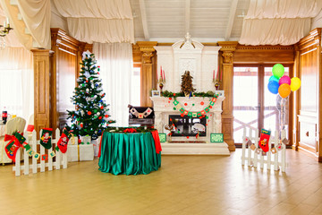 decorated place for taking pictures in the wedding restaurant in Christmas and new year time - 88807512
