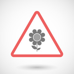 Warning signal with a flower