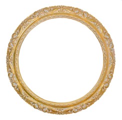 Old gold frame isolated on white
