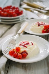 Dessert - panna cotta with berries