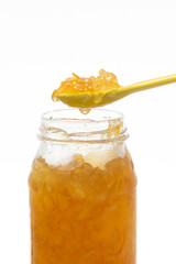 Orange Jam in Yellow spoon