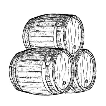 Engraving Wine Beer Barrel