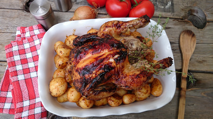poulet rôti et pommes de terre 09082015