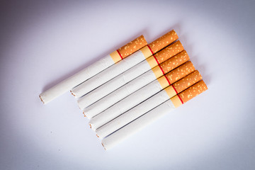 cigarette group on white background