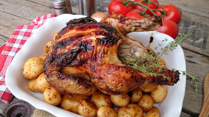 poulet rôti et pommes de terre 09082015